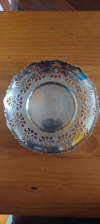 Antigo Prato Bandeja Centro Mesa Prata Spam - Foto 2