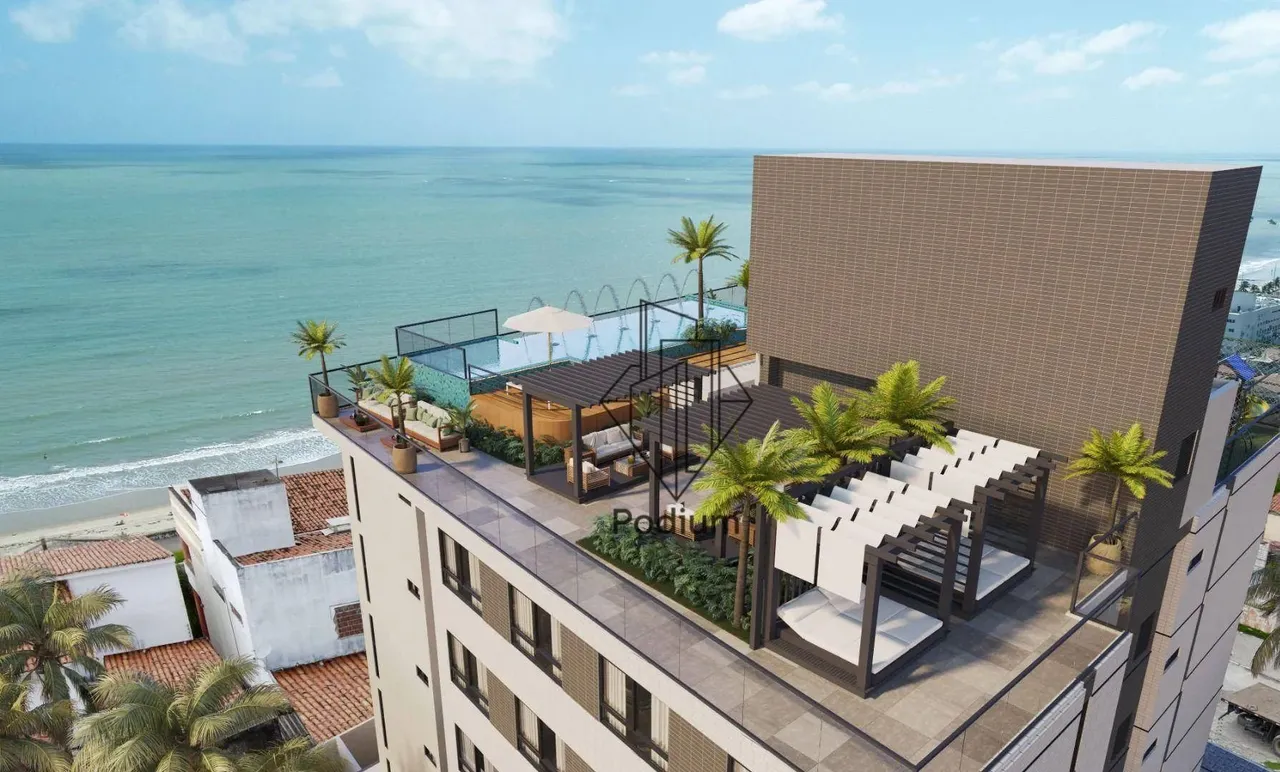 Flats com varanda e vista para o mar a poucos metros da praia de Manaíra - FL0449