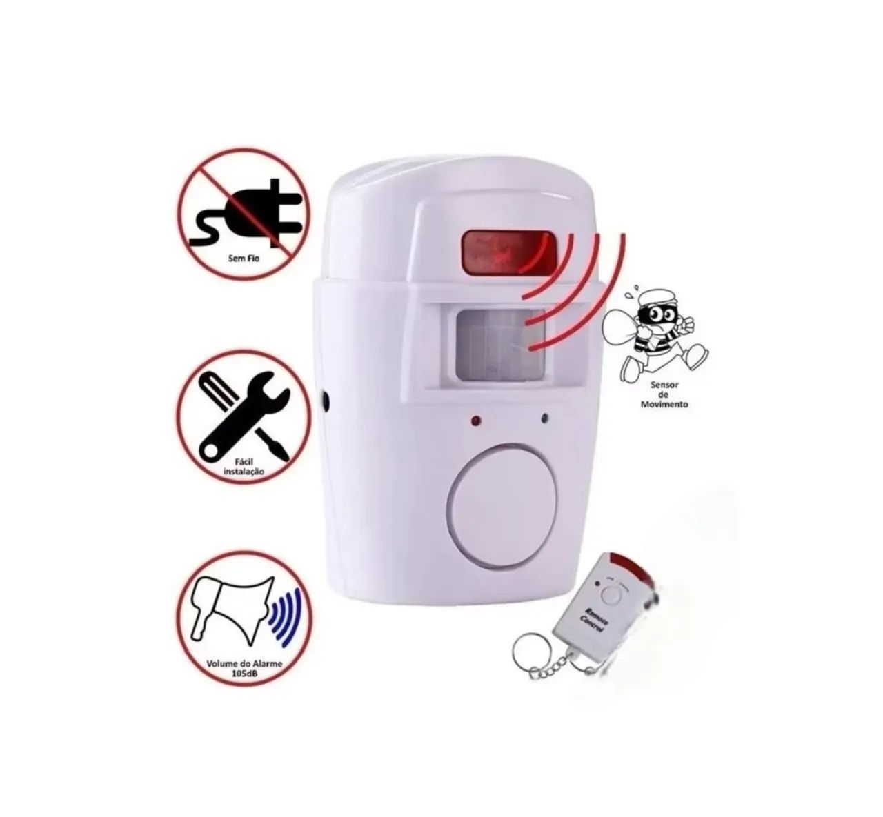 Alarme Sensor de Movimento com Controle Remoto - Segurança para sua casa!