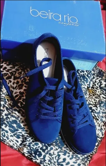 Tênis Beira Rio Flatform Tratorado Nobuck Feminino - Marinho nº 39