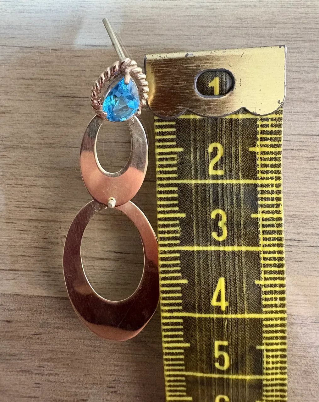 Brinco ouro 18k com topázio natural  - Foto 3