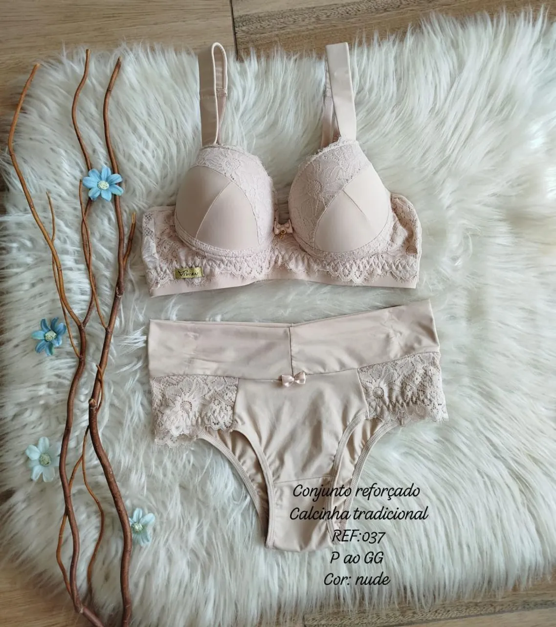 Conjunto reforçado nude - P