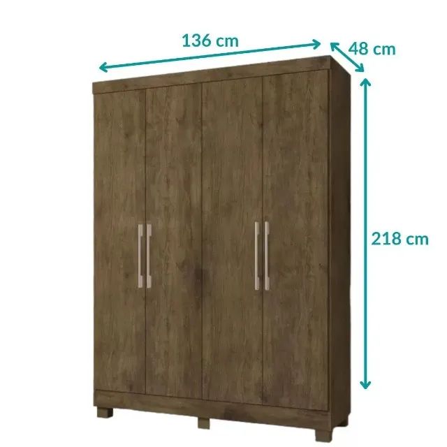 Guarda Roupas 4 Portas e 4 Gavetas Direto da fabrica - Foto 3