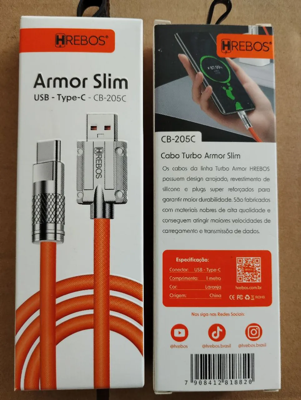 Cabo Turbo Armor Slim - USB-C - HREBOS
