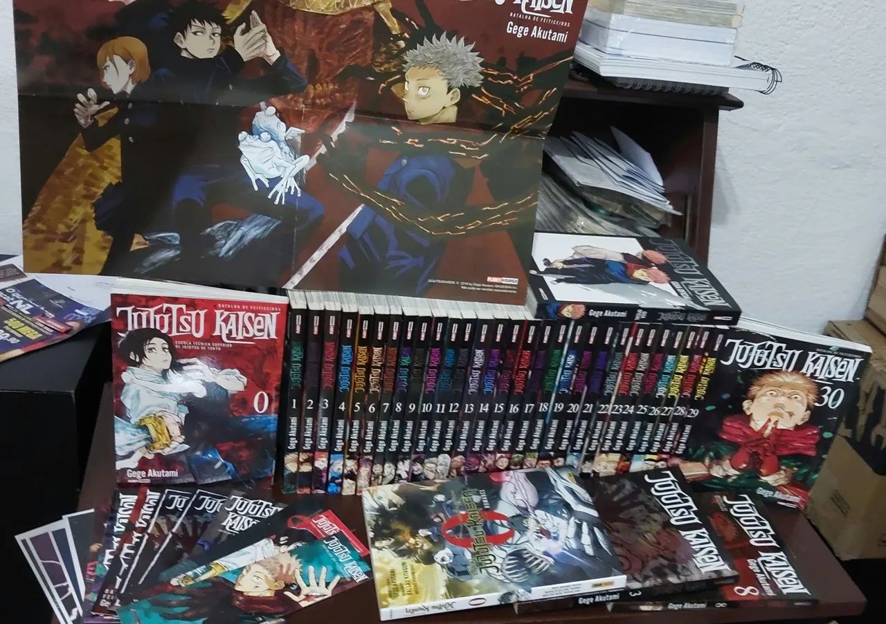 Jujutsu Kaisen 0 ao 30 e Poster + Variantes + Guia Oficial + 0 Novel