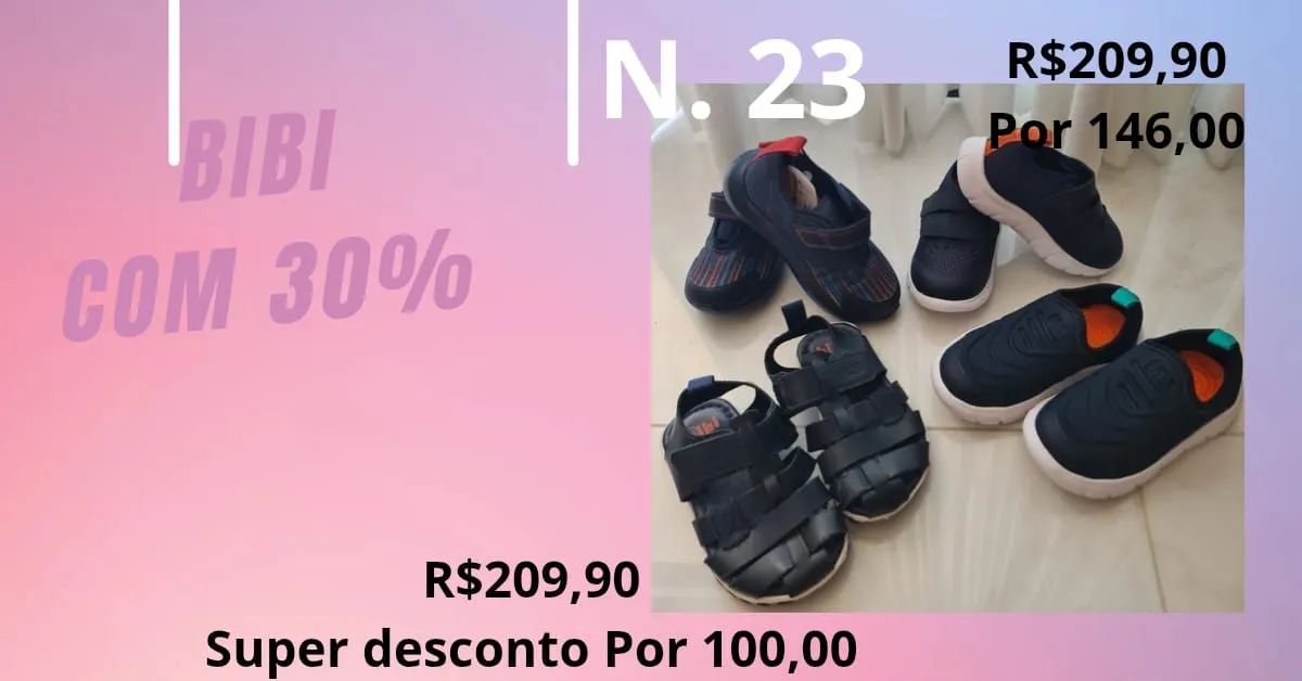 Sandálias e Sapatos Bibi N variados com 30% de desconto ou 50% pix - Foto 4
