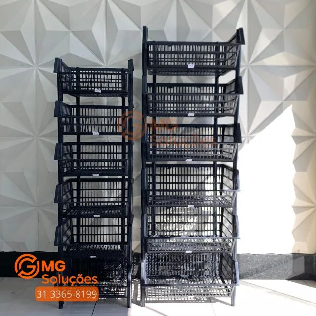Cesto ventilado para comércio - expositor empilhável