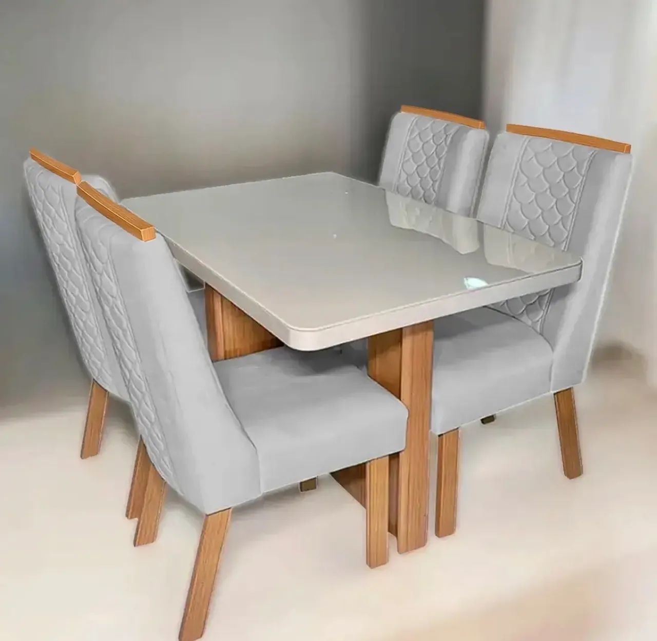 Sala de Jantar 120x80cm com 4 Cadeiras Bruna p54