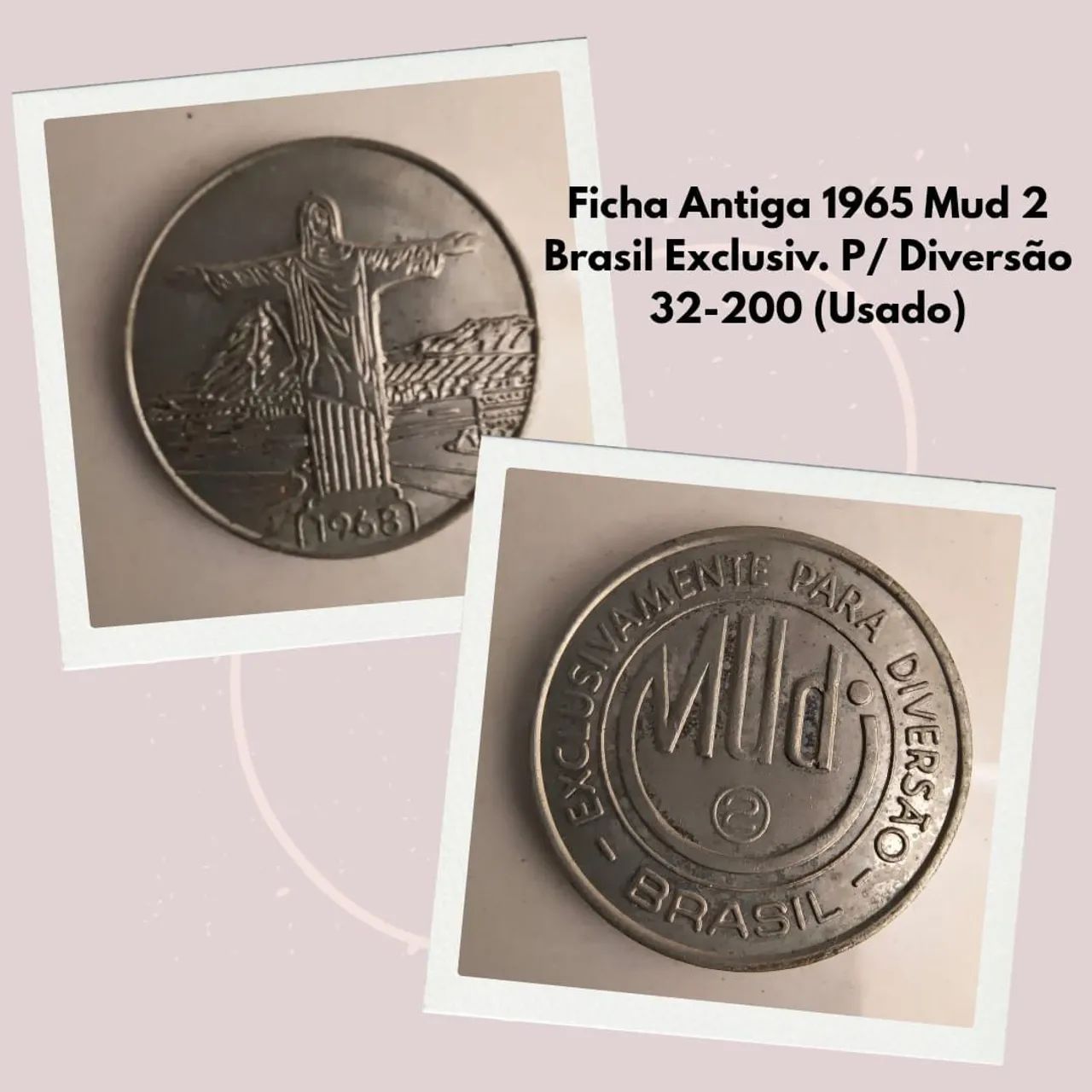 Ficha antiga para diversão - numismática 