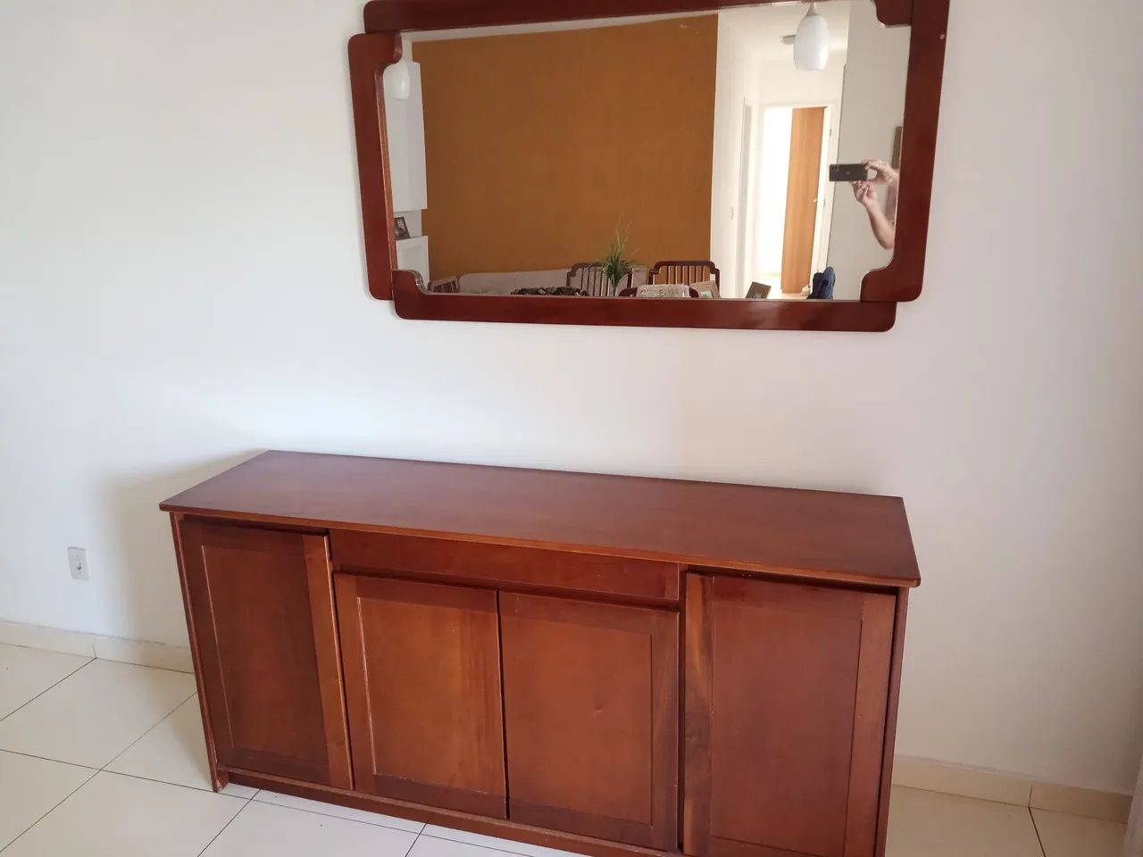 Buffet Aparador Quatro Portas Com Espelho 64596061261185121