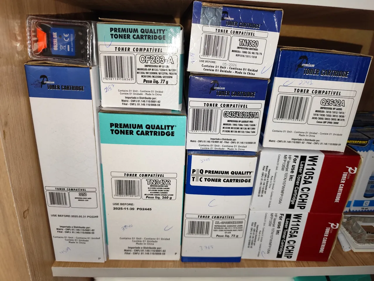 Torro lote de material, Tonner,refil bulk, cartucho,grampos
