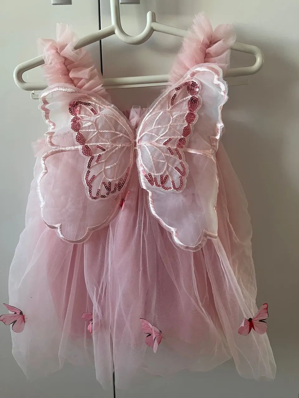 Vestido Menina Borboletas Rosa 12-18 meses - Foto 5
