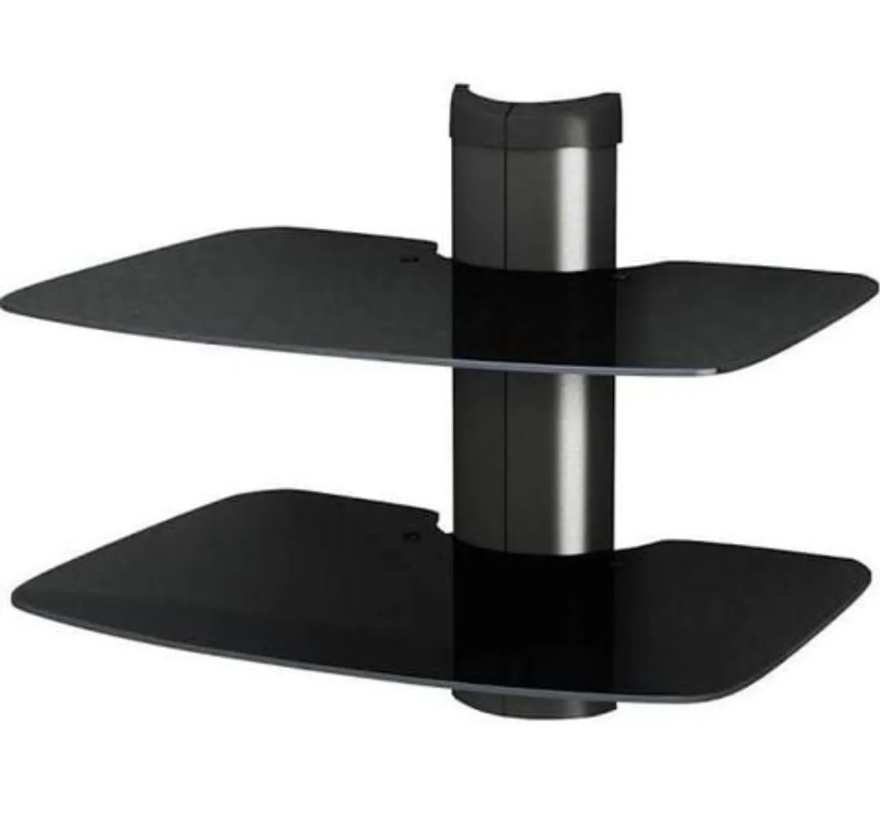 Prateleira ELG Dupla | Vidro Temperado Preto | Sala ou Quarto