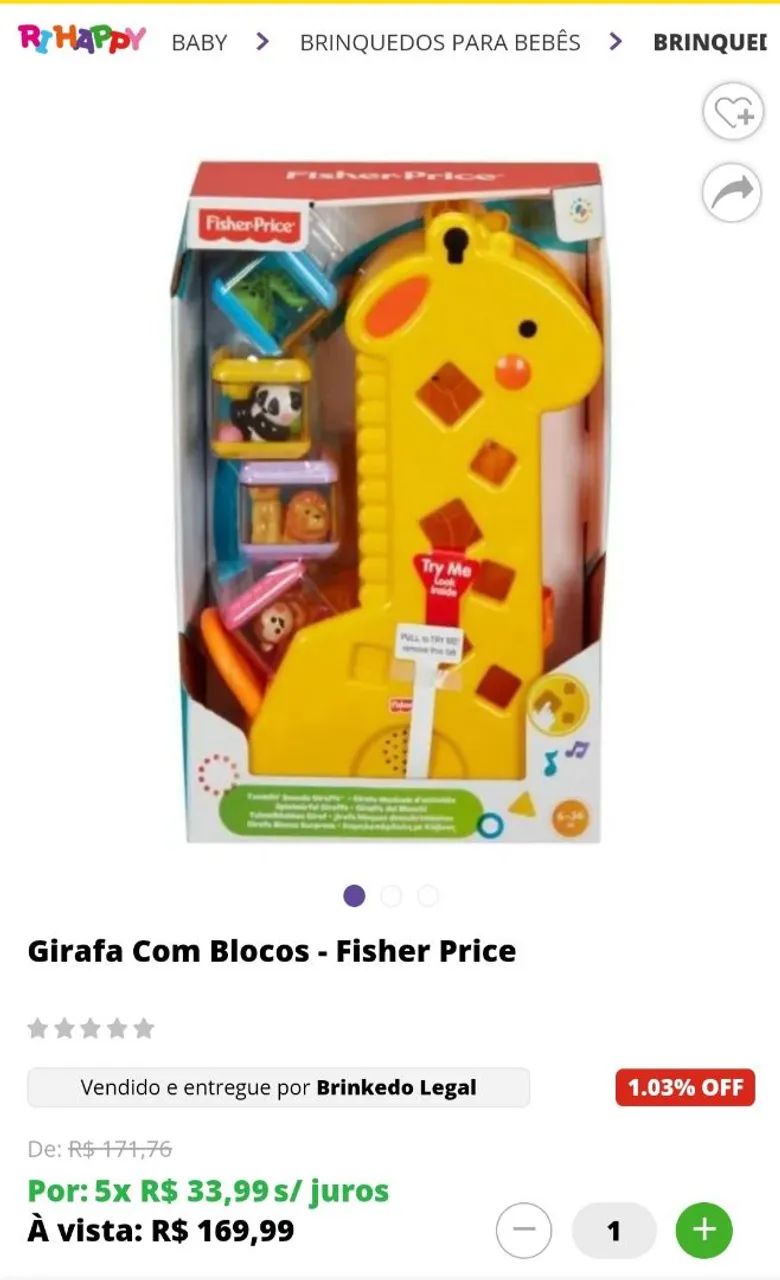 Girafa com blocos didáticos Fisher-Price - Foto 3