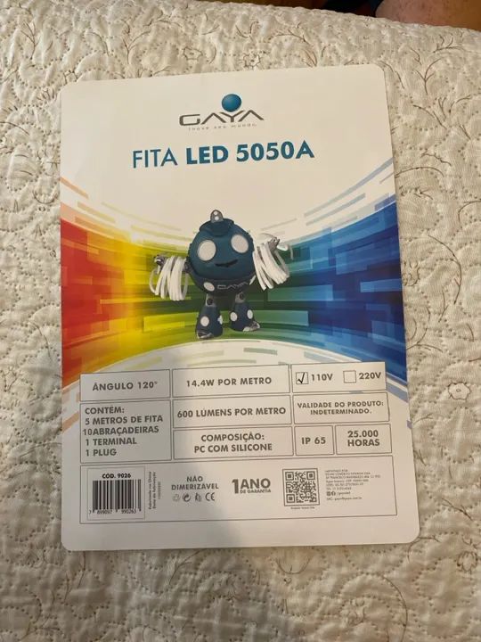 Fita LED 5050A - 600 Lumens -3000K- 110V - Foto 2