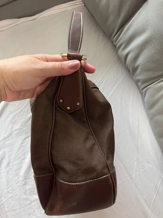 Bolsa Hobo Prada Jacquard Logo Marrom - Foto 4