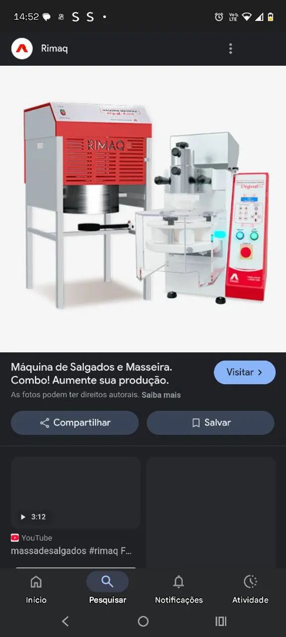 Máquina de salgados 