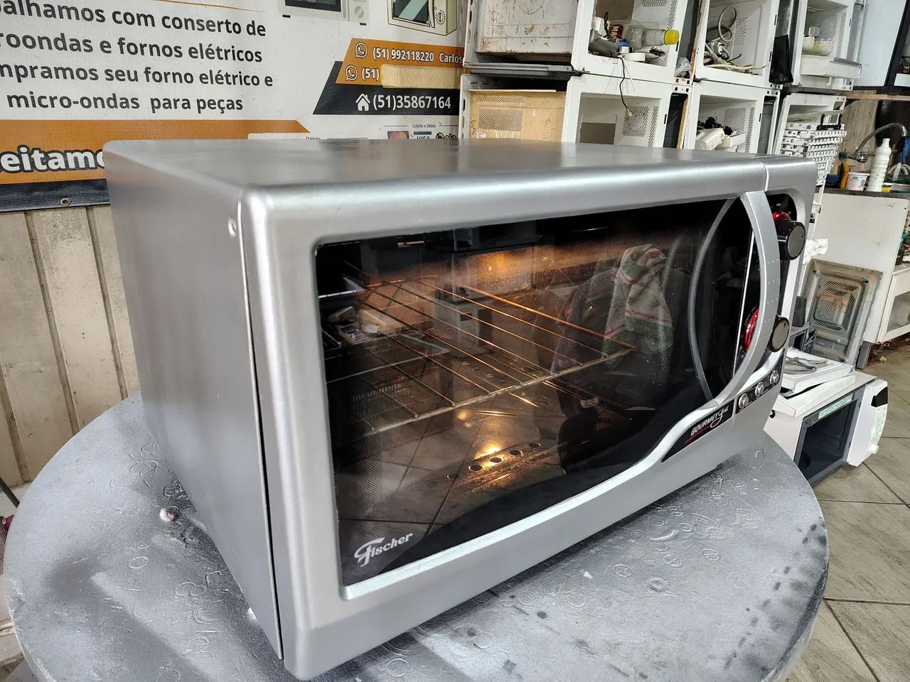 Forno Elétrico Fischer Gourmet Cinza Grafite 44 Litros Garantia 3 Meses Ótimo Estado . - Foto 3