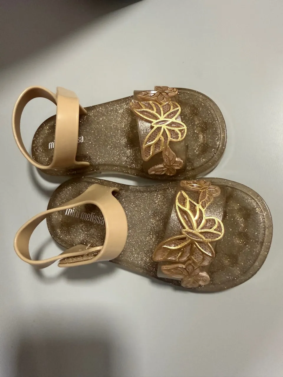 Melissas seminovas sem nenhum detalhe roxa 21/22 dourada 25/26