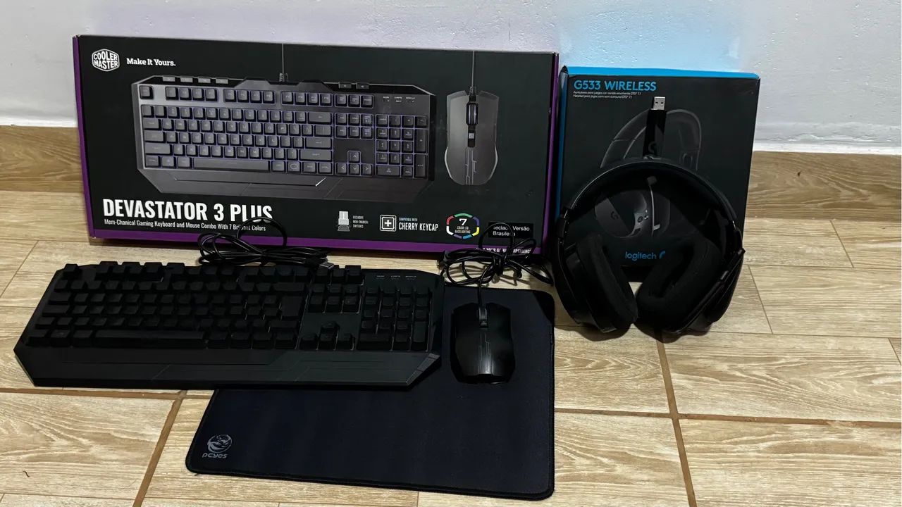 Kit Gamer Cooler Master Devastator 3 Plus + Headset Logitech G533