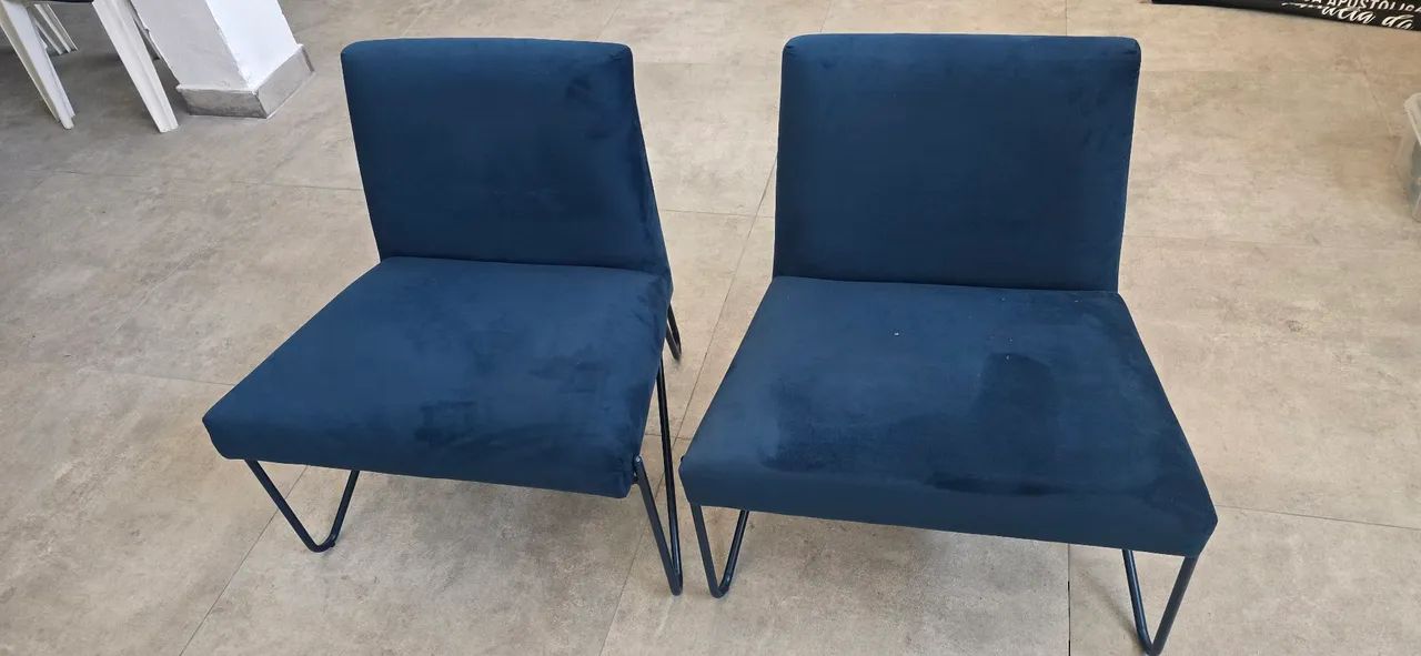 PAR POLTRONA LEANING AZUL TOK&STOK 