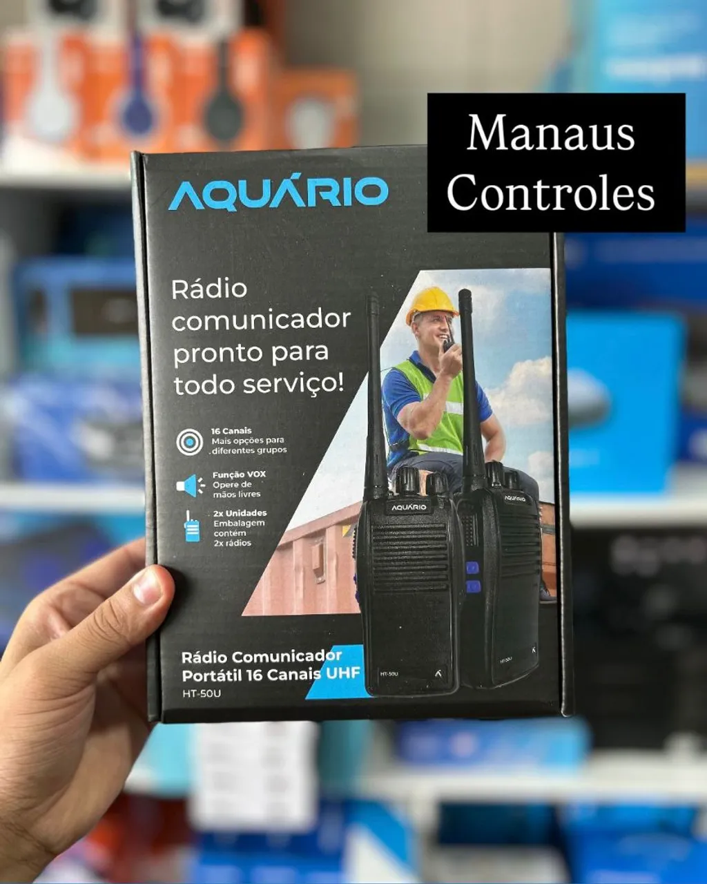 Rádio Comunicador Aquário HT-50U - 16 Canais UHF