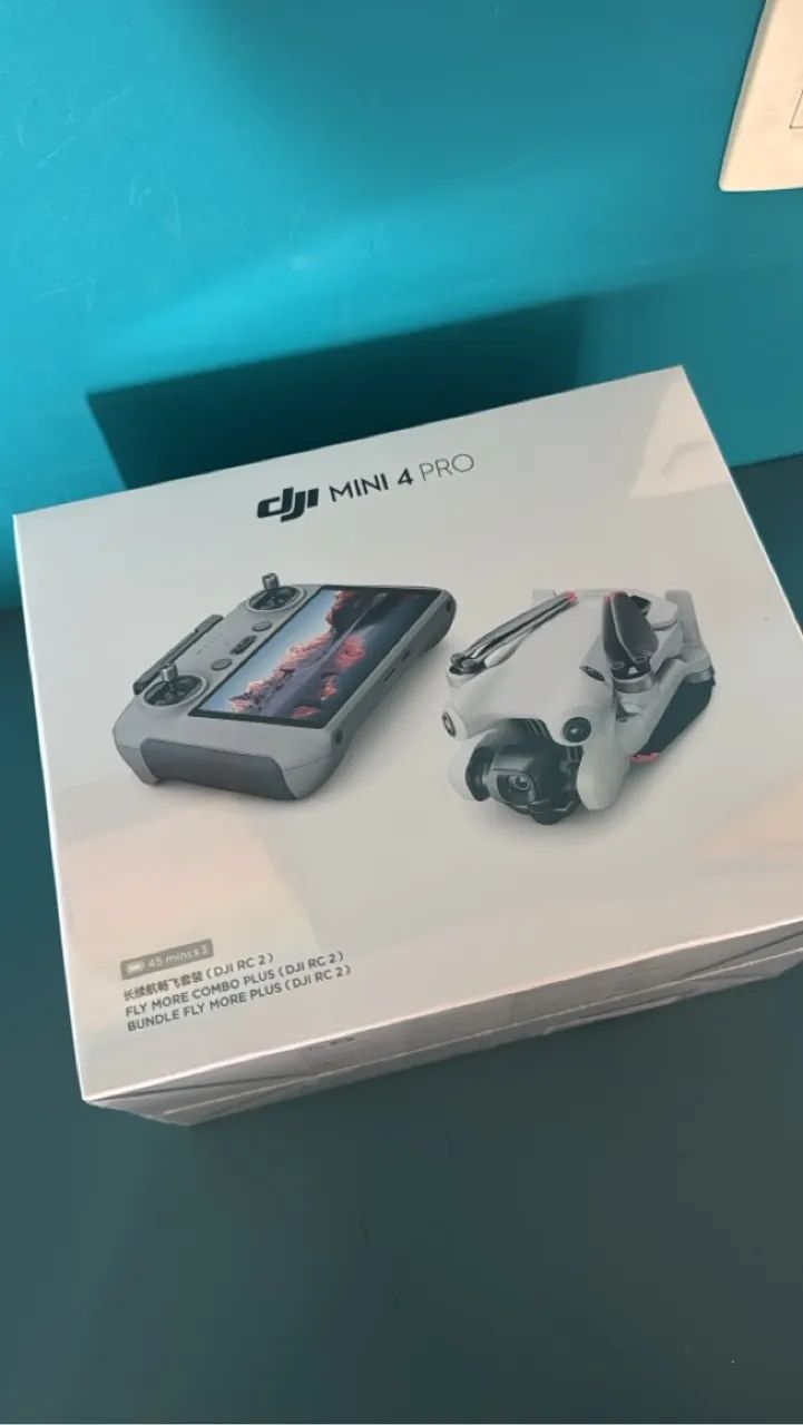 DRONE DJI MINI 4 PRO COMBO FLYMORE PLUS ( 3 bat 45 min ) ( Rc2 ) - LACRADO NOVO - COM NF