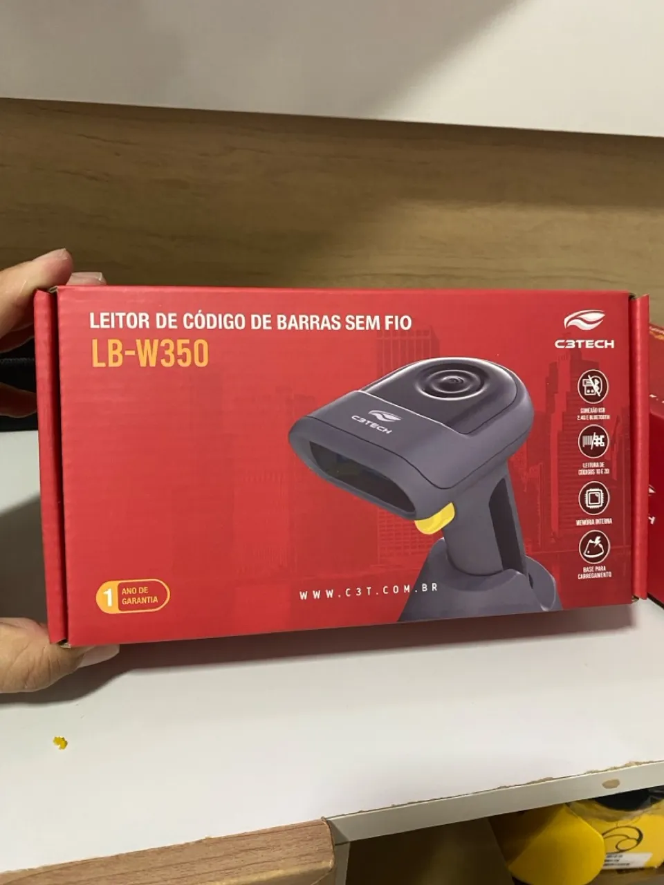 Leitor de Código de Barras Sem Fio C3Tech LB-W350