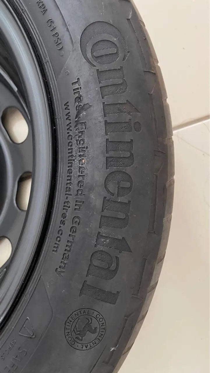 Pneus 185/60/R15 Step Estepe PowerContact Continental com Roda de Ferro de 15 Aço 5x100 - Foto 4