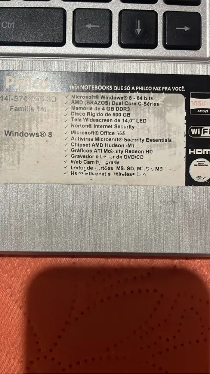 Notebook Philco 14,0'' Windows 8 - AMD