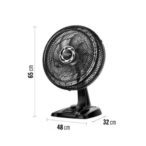 Ventilador de Mesa 40cm Mondial Turbo com 8 Pás, 3 Velocidades - Preto e Prata - 110V - Foto 2