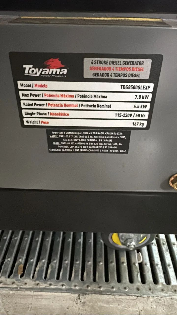 Gerador toyama diesel 