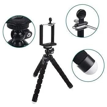 Tripé Universal  26.5cm + Suporte para celular  uso mesa bancada Escrivaninha  - Foto 4