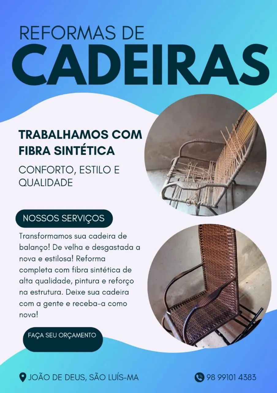 Reformas de Cadeiras com Fibra Sintética