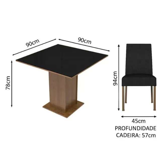 Mesa De Jantar Com 4 Cadeiras - Foto 3