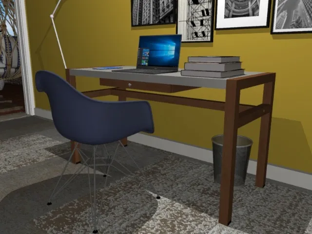  Mesa de Escritório Canadian.  L100cm x P45cm x A74cm. Moderno Design