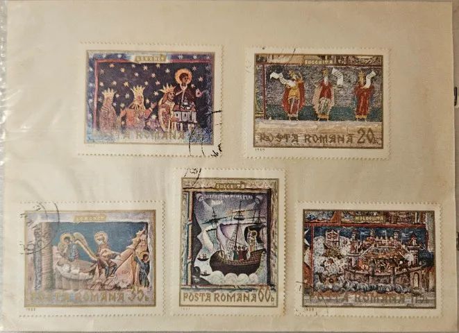 Conjunto de 5 Selos Postais da Romênia - Década de 70