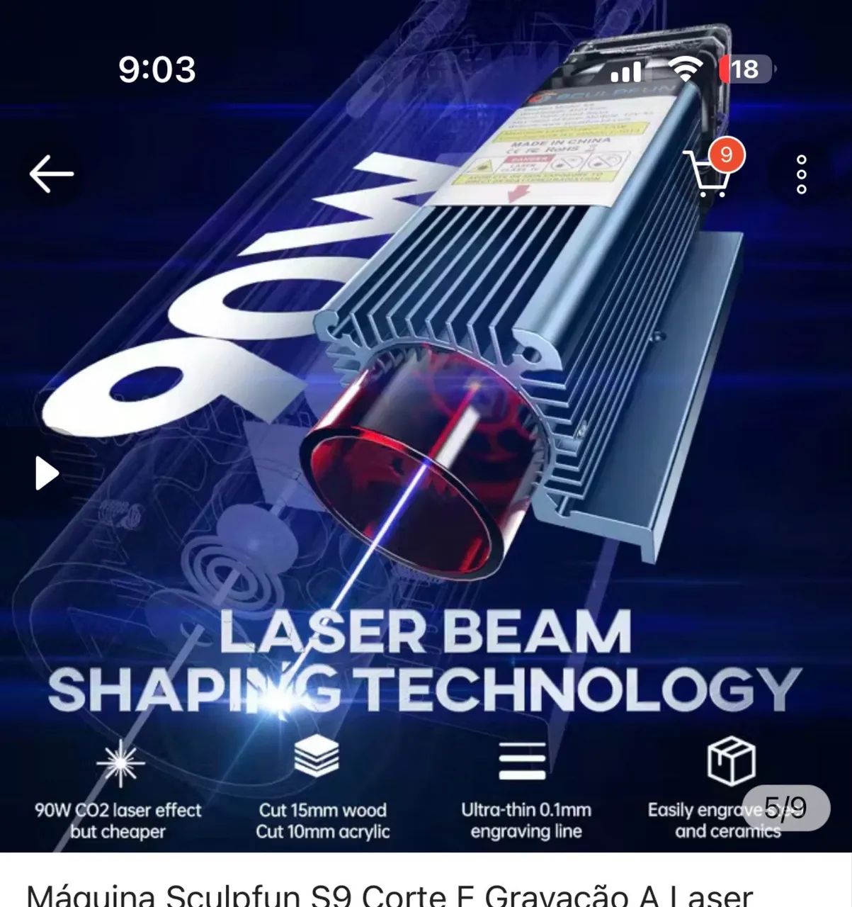 Sculpfun s9 gravadora laser - Foto 2
