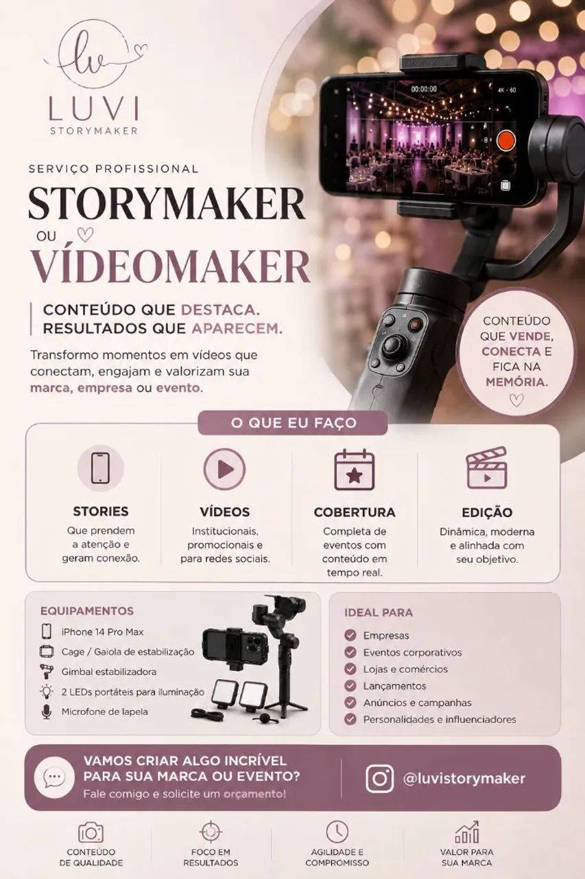 Storymaker e Videomaker para Eventos, Empresas e Marcas