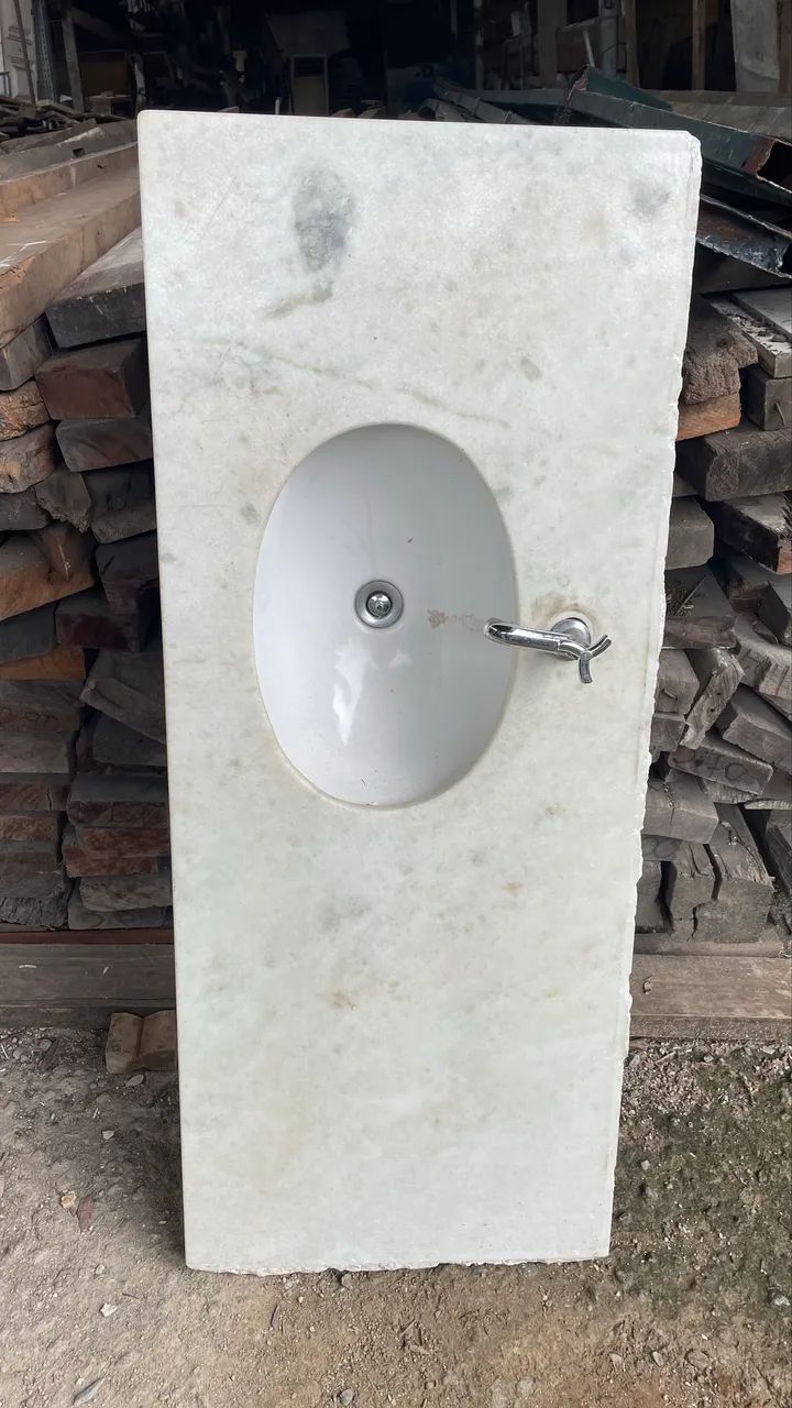 Pia para Banheiro em Mármore Branco Espírito Santo 