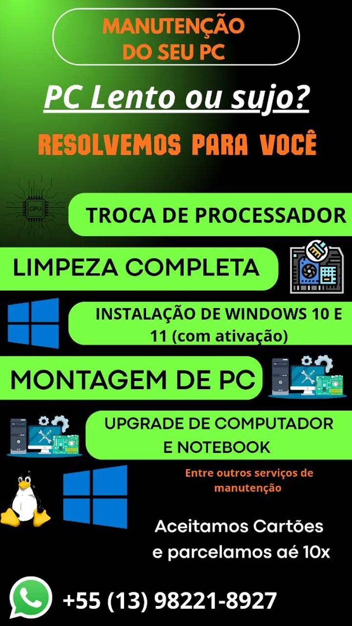 Manutenção de computadores e Pc 
