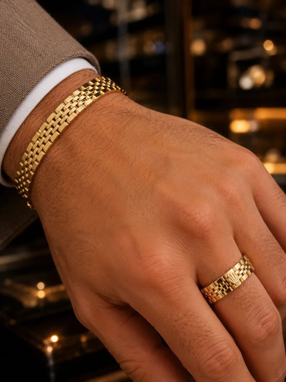 Anel e Bracelete Jubilee em Ouro 18K 750
