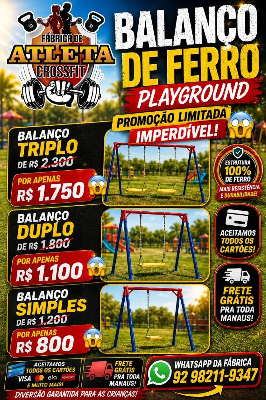 PROMOÇÃO DE PLAYGROUND IMPERDÍVEL 