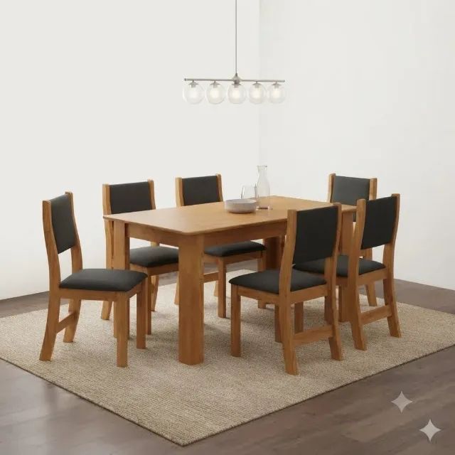 Novo! Mesa de Jantar Violeta com Cadeiras Na Cor Grafite
