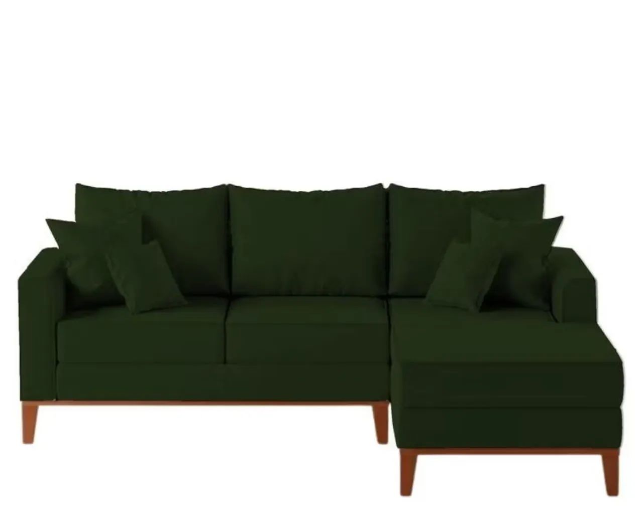Sofá 3 Lugares Beny com Chaise Direito Suede Verde - Foto 2