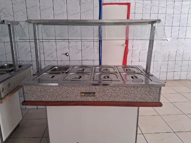 Buffet Térmico Self-Service em Inox com Proteção de Vidro - Excelente Estado - Foto 2