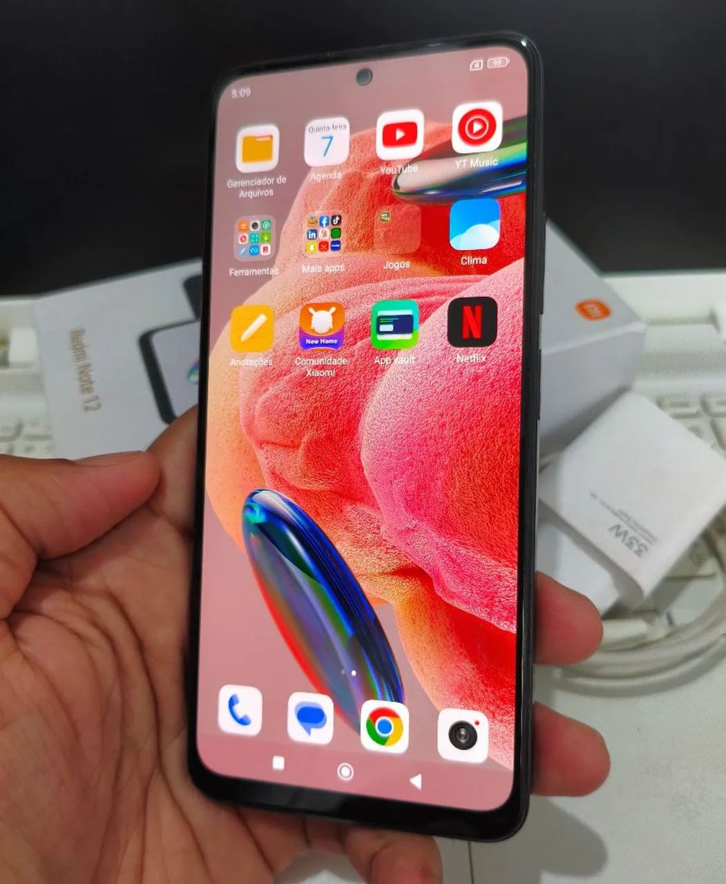 Note 12 com CAIXA e CARREGADOR ORIGINAL 8/128Gb + Capa e Pelicula - Foto 2