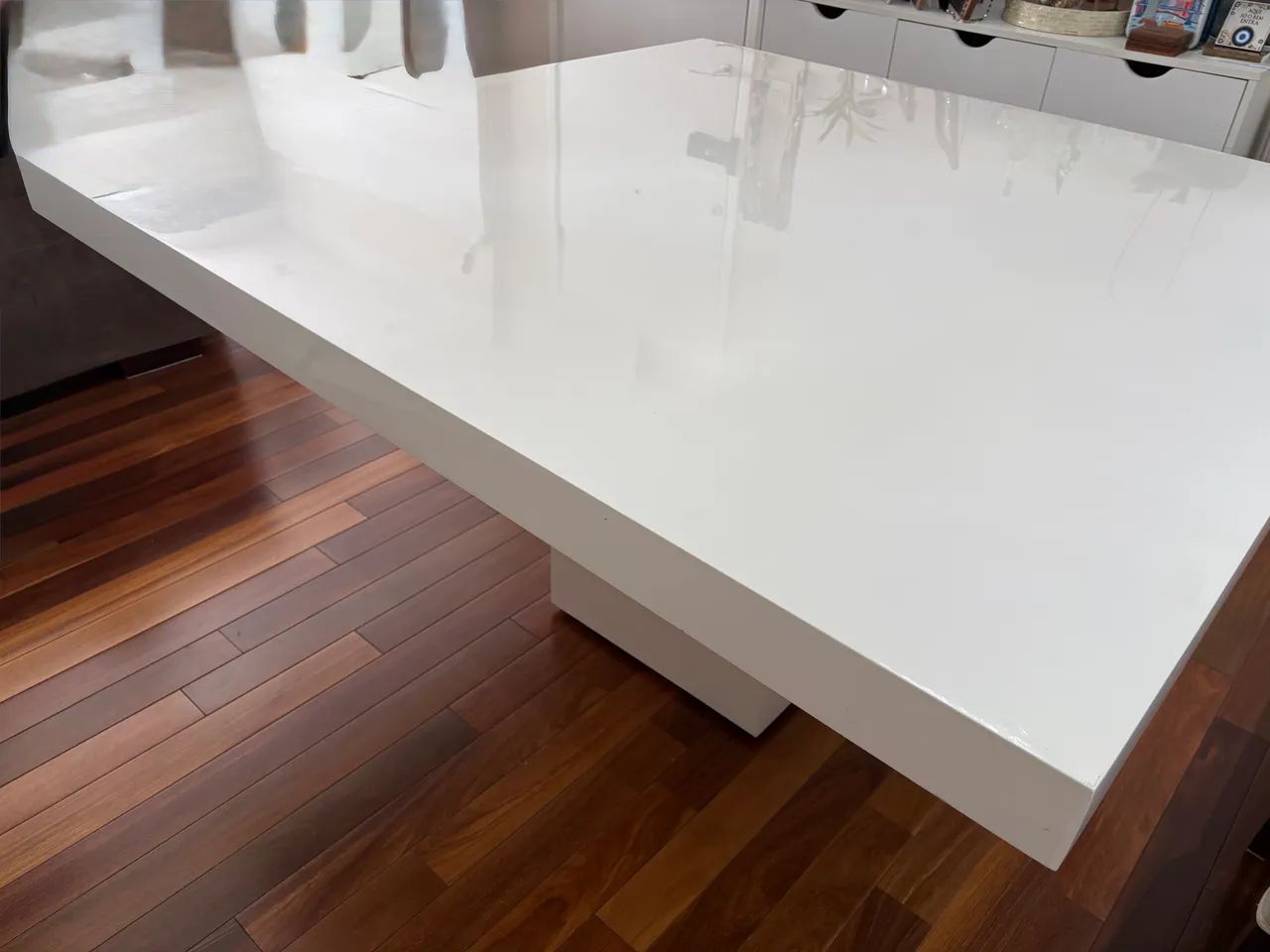 Mesa de Jantar Quadrada Laca Branca - Foto 4