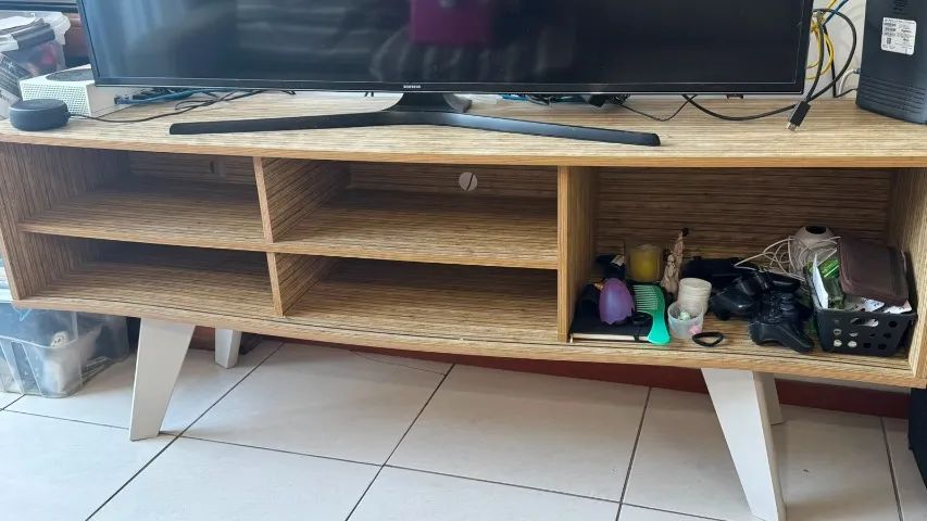 Rack para TV Estilo Retro Pes Palito Madeira MDF 1.60m - Foto 2