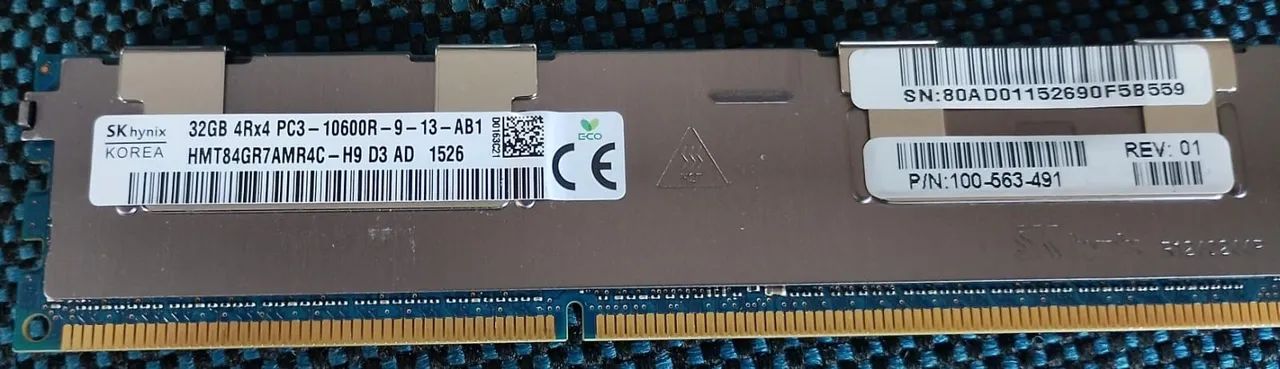 Memoria skhynix 32gb pc3-10600r